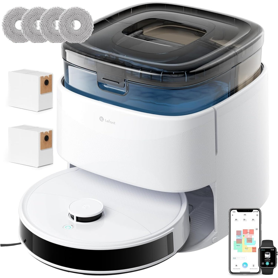 Robot aspirateur avec une contenance annoncee de 3,5 l