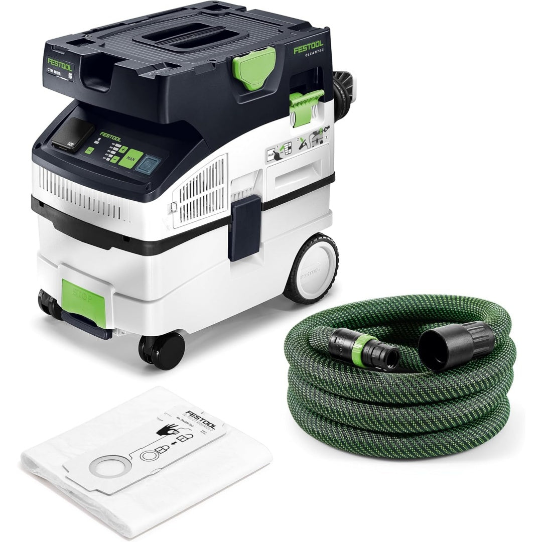 Aspirateur pour liquides et poussieres associant un eclairage de la zone de travail au coloris gris et noir