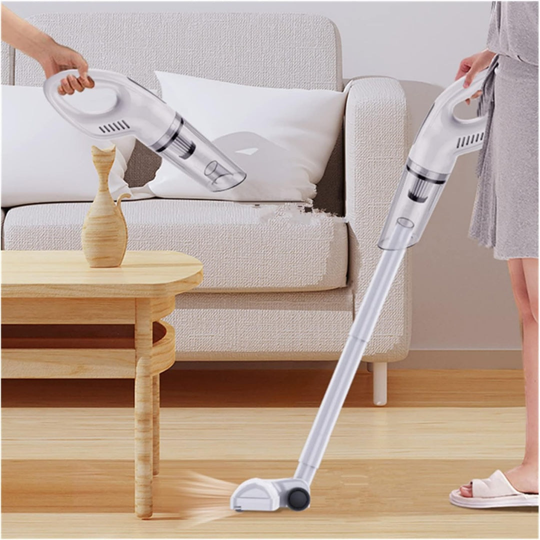 Aspirateur balai, coloris blanc, avec la collecte de la poussiere