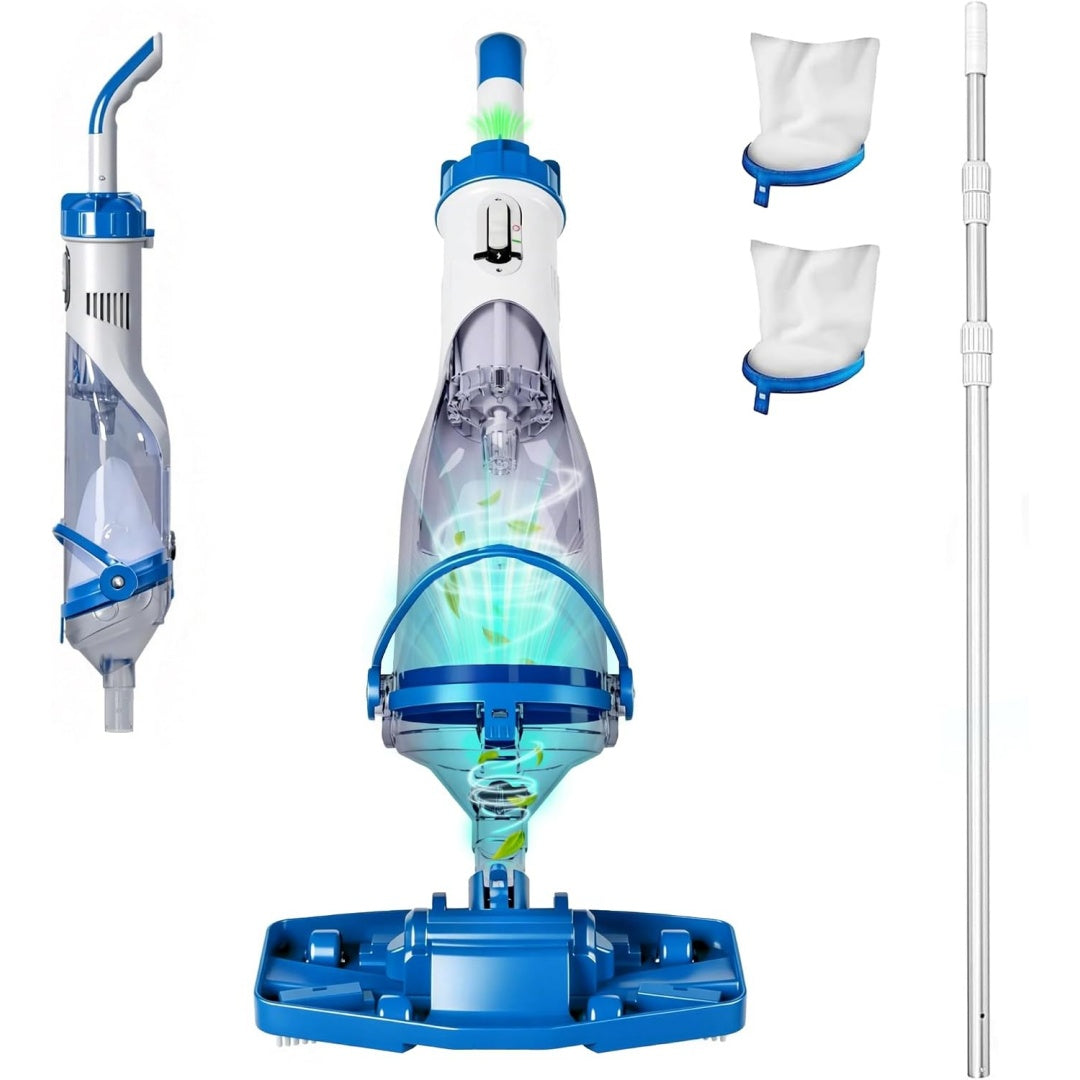 Nettoyeur de piscine avec une utilisation sans fil, coloris bleu et gris