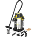 Aspirateur pour liquides et poussieres proposant une contenance annoncee de 30 l