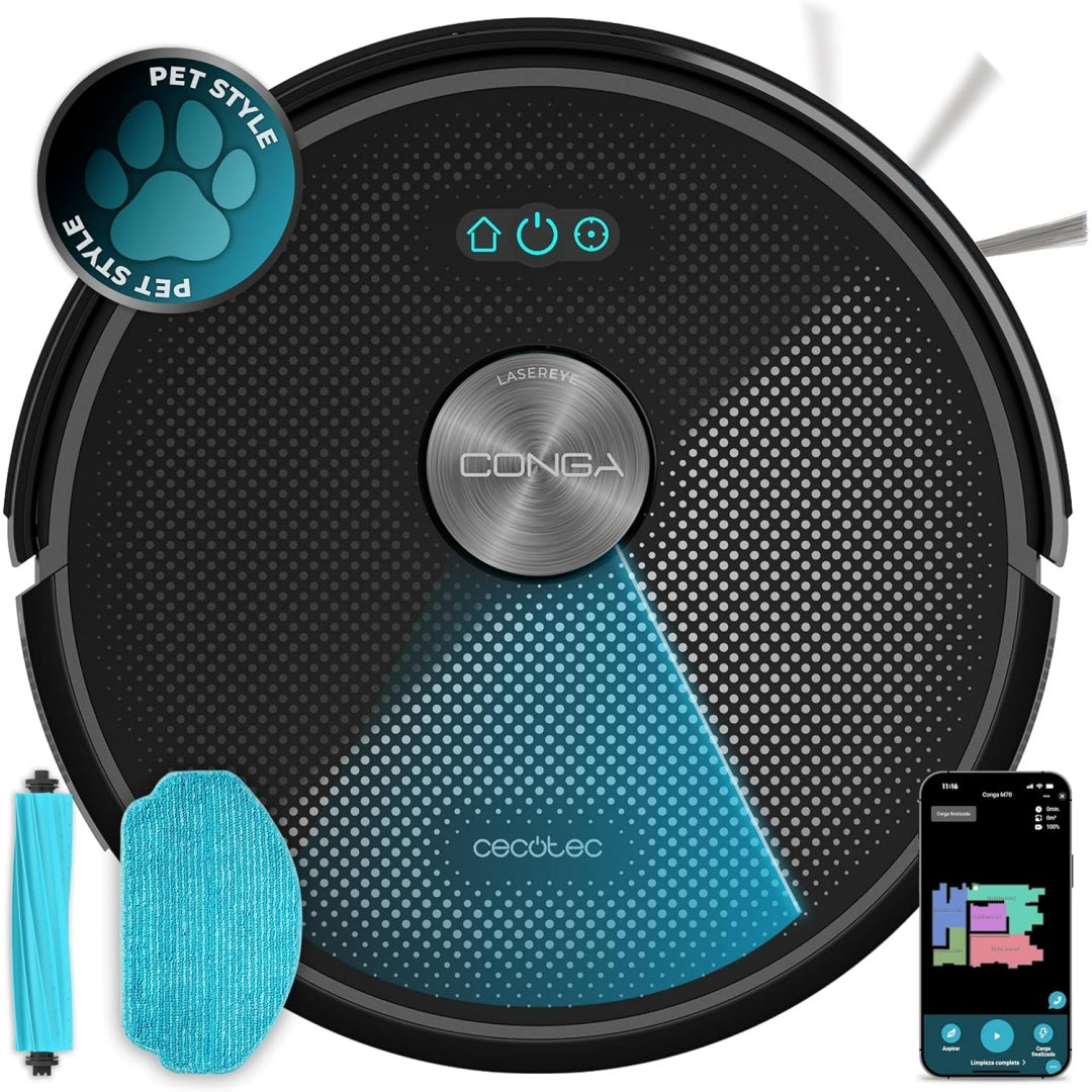 Robot aspirateur associant l'entretien des tapis et une aspiration annoncee de 20000 Pa